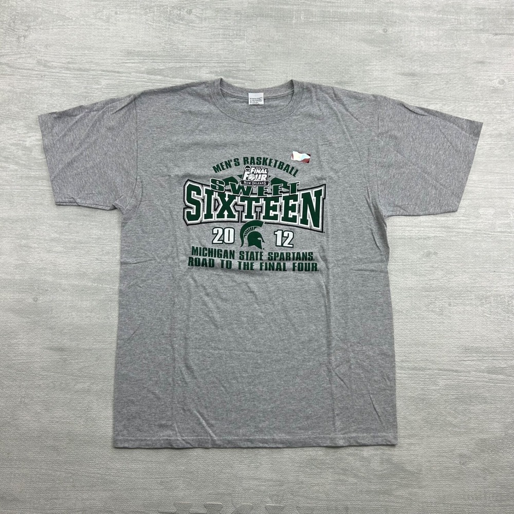 2012 Michigan State Sweet Sixteen Basketball Shirt Size Large Gray MSU NCAA